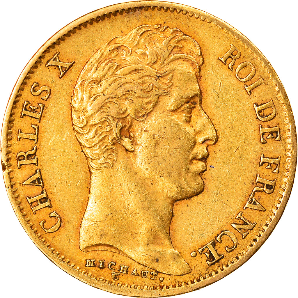 France, Charles X, 40 Francs, 1830, Paris, VF(30-35), Gold, KM:721.1