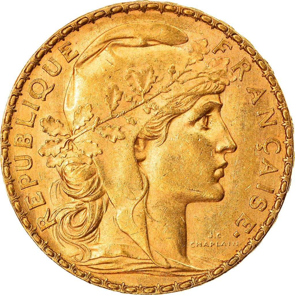 Moeda, França, Marianne, 20 Francs, 1901, Paris, AU(50-53), Dourado, KM:847