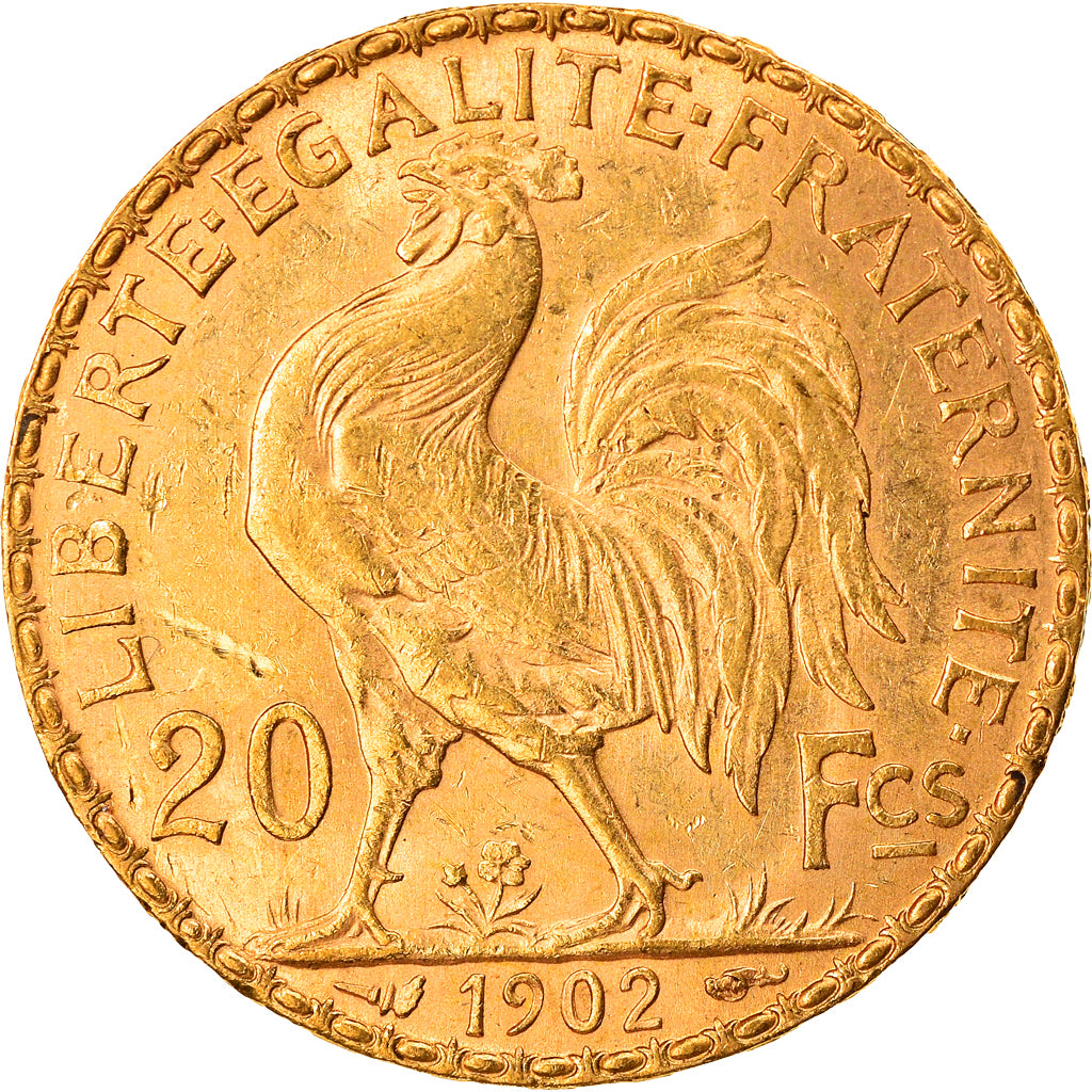 Moneta, Francja, Marianne, 20 Francs, 1902, Paris, AU(55-58), Złoto, KM:847
