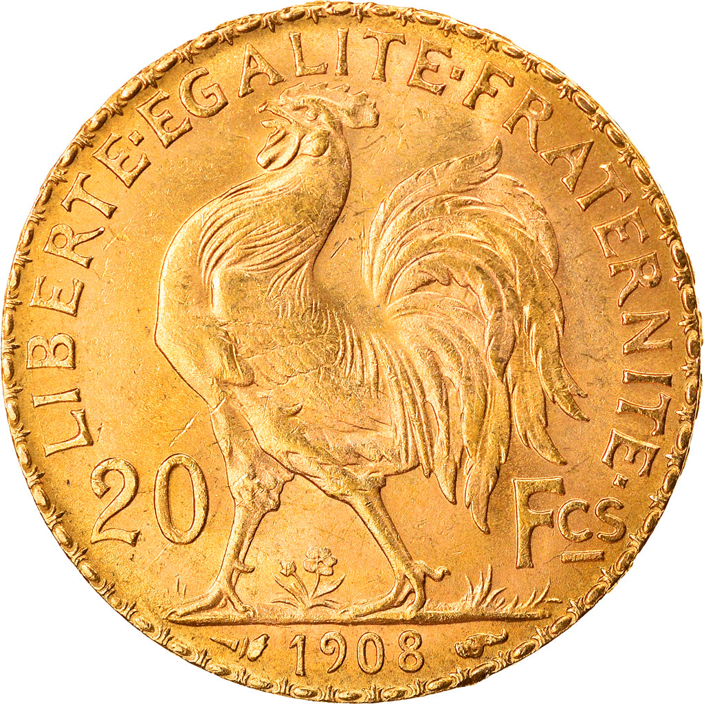Coin, France, Marianne, 20 Francs, 1908, Paris, MS(63), Gold, KM:857