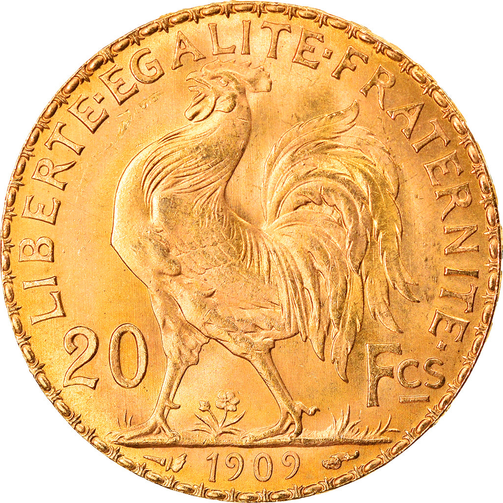 Coin, France, Marianne, 20 Francs, 1909, Paris, MS(63), Gold, KM:857