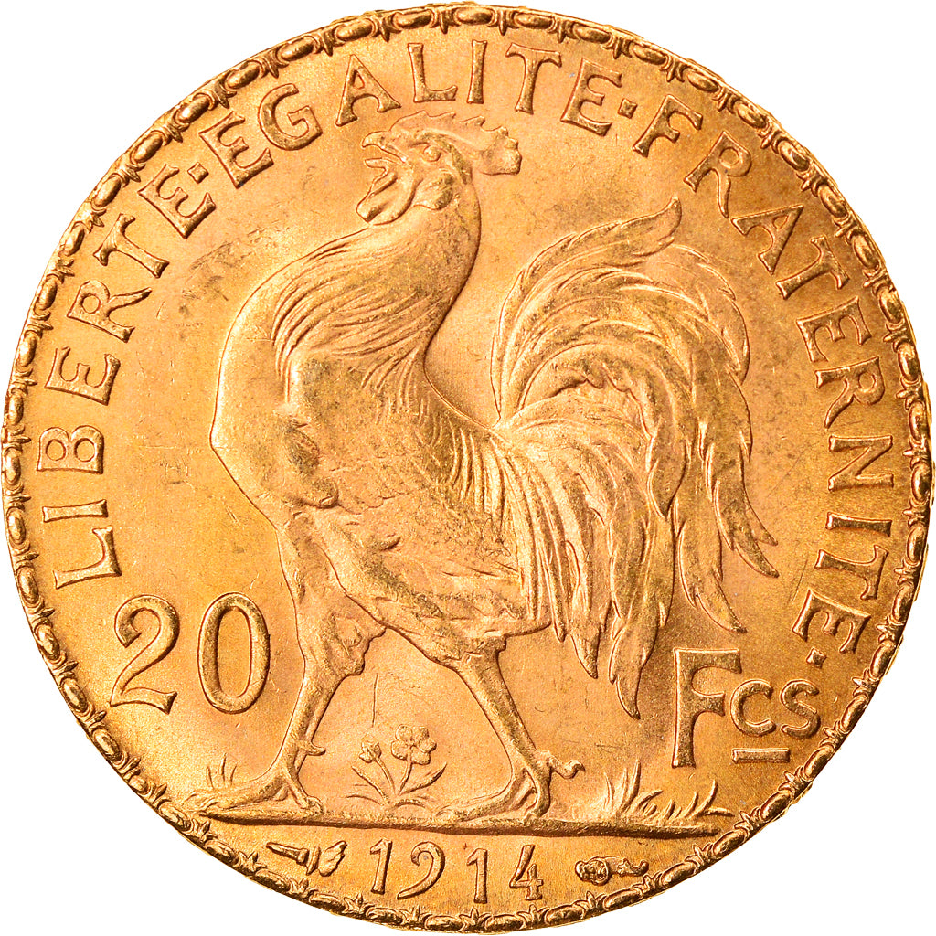 Coin, France, Marianne, 20 Francs, 1914, Paris, MS(63), Gold, KM:857