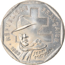Coin, France, Jean Moulin, 2 Francs, 1993, Paris, MS(64), Nickel, KM:1062