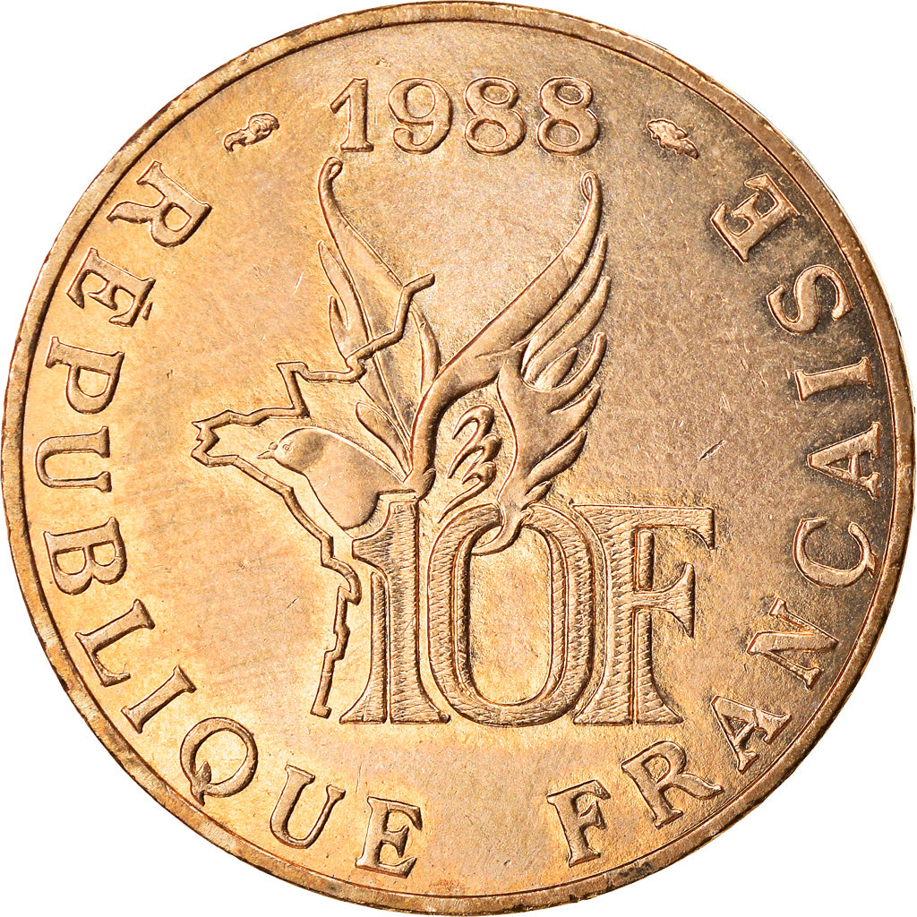 Coin, France, Roland Garros, 10 Francs, 1988, MS(63), Aluminum-Bronze, KM:965