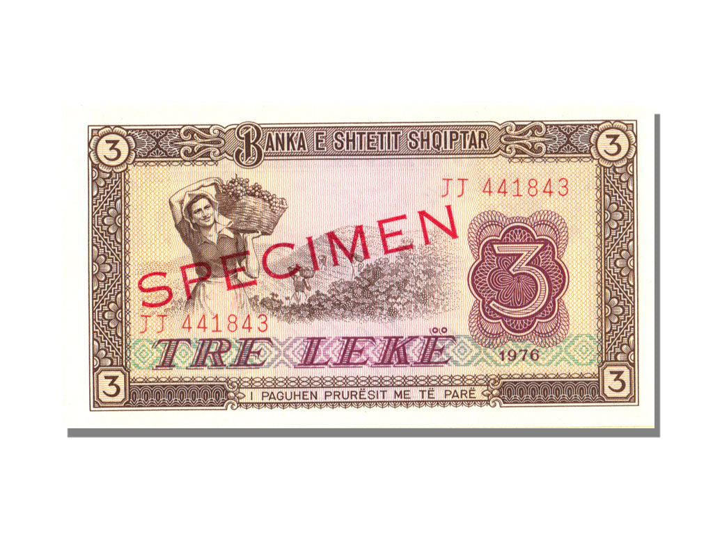 Albania, 3 Lekë, 1976, KM #41a, UNC(65-70), JJ 441843