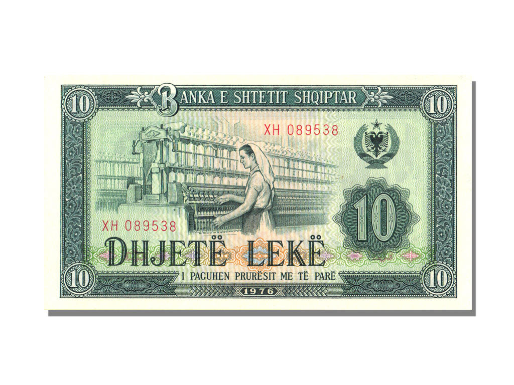 Albania, 10 Lekë, 1976, KM #43a, UNC(65-70), XH 089538