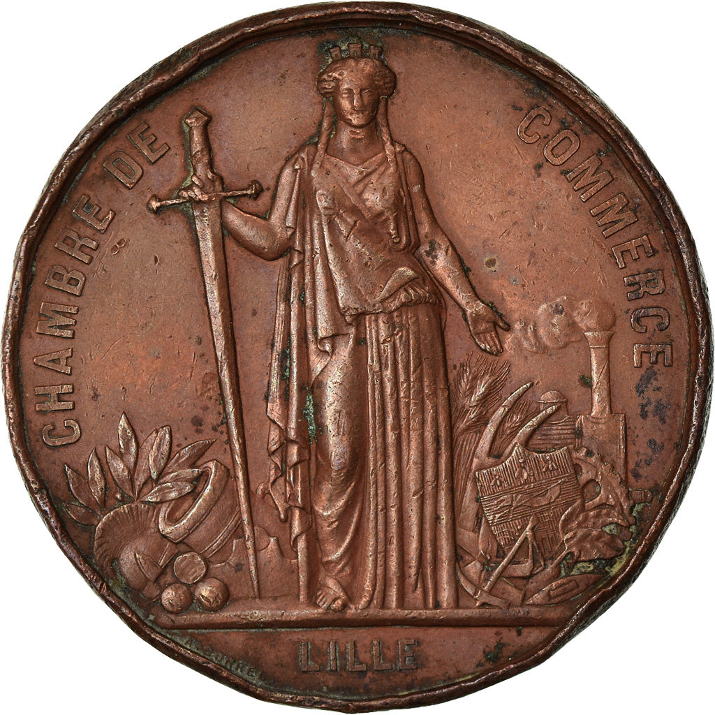 France, Medal, Visite de Napoleon III à la Chambre de Commerce de Lille, 1867