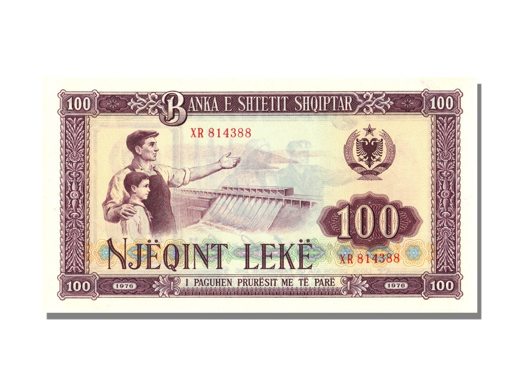 Albania, 100 Lekë, 1976, KM #46a, UNC(65-70), XR 814388