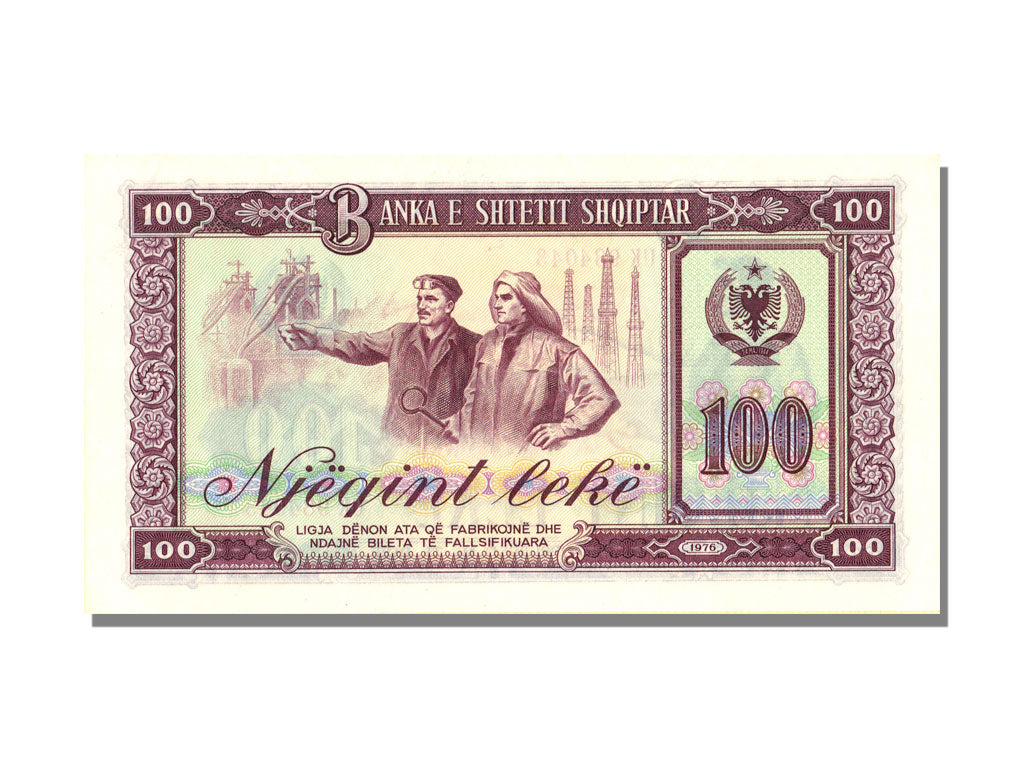 Albania, 100 Lekë, 1976, KM #46a, UNC(65-70), UK 984043
