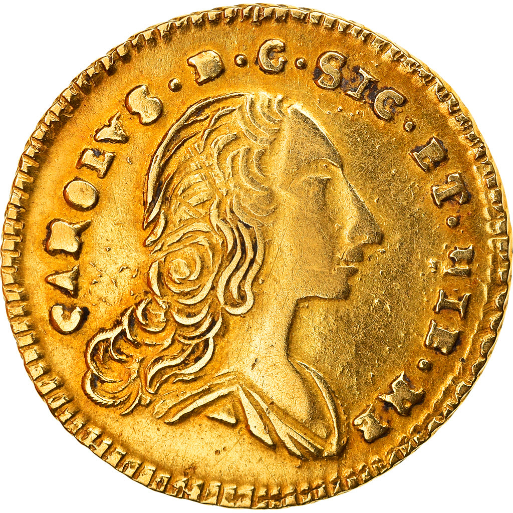 ITALIAN STATES, Oncia, 1754, Palermo, KM #175, AU(50-53), Gold, 22, 4.40