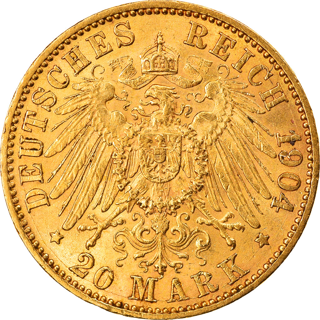 Monnaie, Etats allemands, PRUSSIA, Wilhelm II, 20 Mark, 1904, Berlin, TTB+, Or