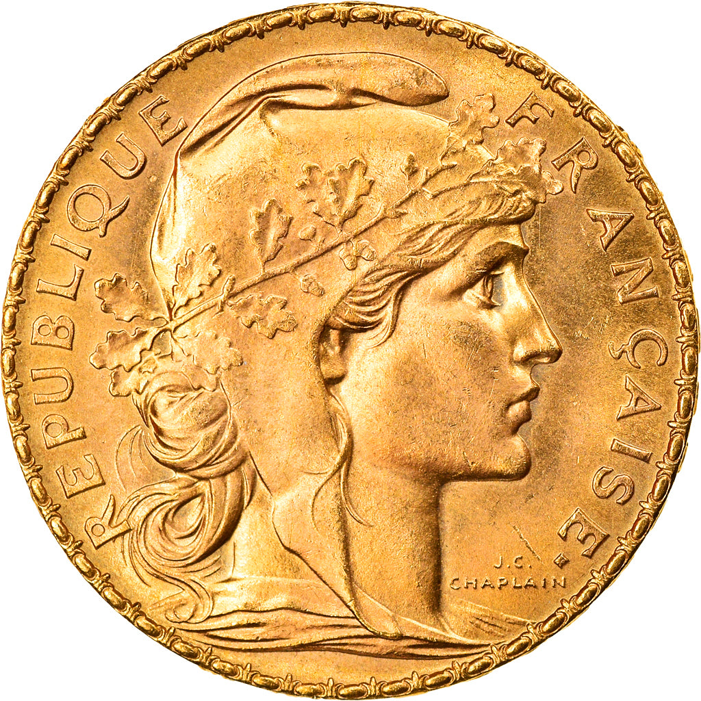 Coin, France, Marianne, 20 Francs, 1908, Paris, MS(63), Gold, KM:857