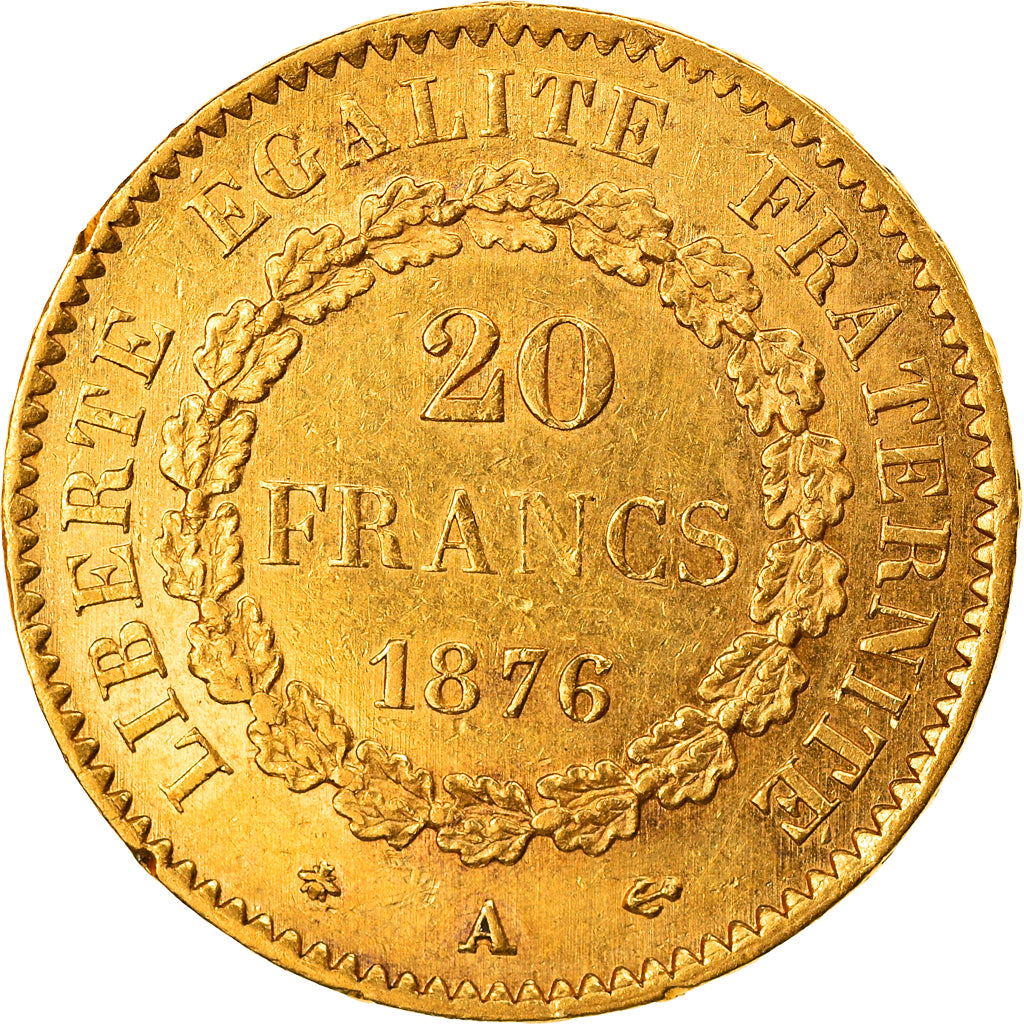 Münze, Frankreich, Génie, 20 Francs, 1876, Paris, SS+, Gold, KM:825