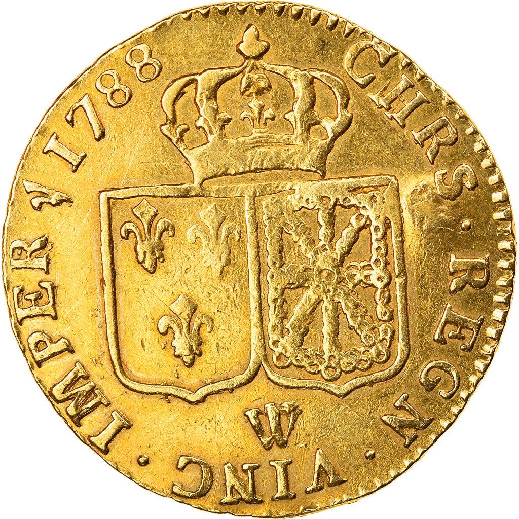 Monnaie, France, Louis XVI, Louis d'or à la tête nue, Louis d'Or, 1788, Lille
