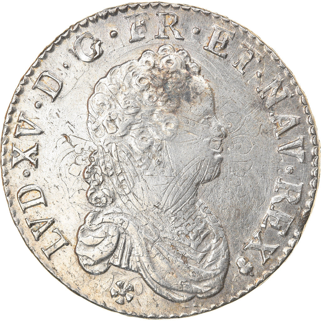 Munten, Frankrijk, Louis XV, 1/2 Écu Vertugadin, 1/2 ECU, 44 Sols, 1716, Reims