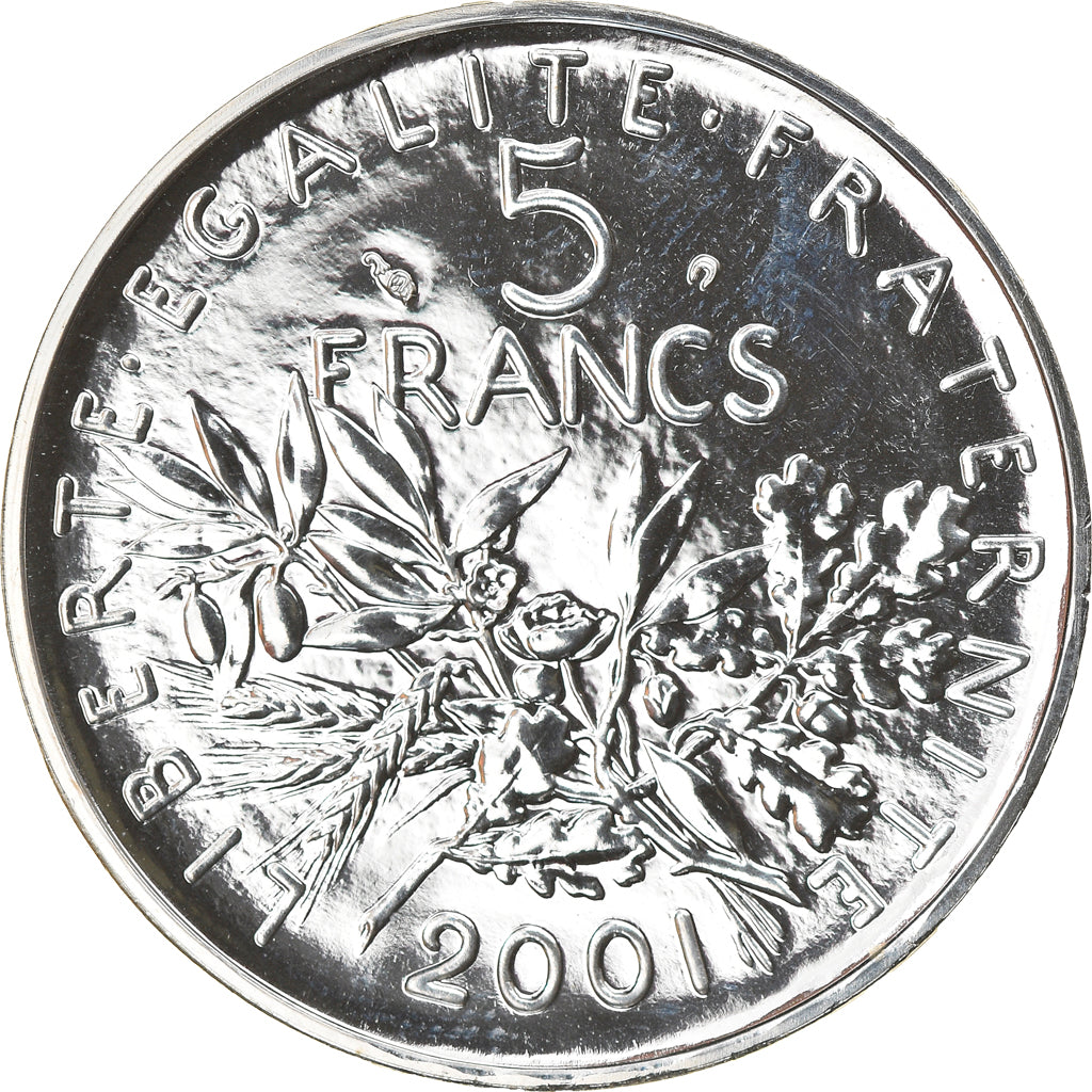 Coin, France, Semeuse, 5 Francs, 2001, Paris, BU, MS(65-70), Silver, Gadoury:771