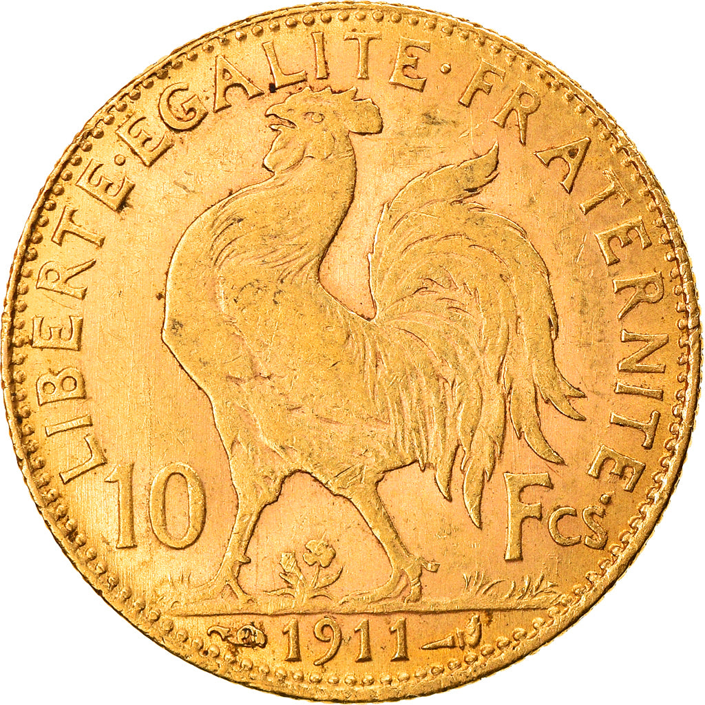 Coin, France, Marianne, 10 Francs, 1911, Paris, AU(50-53), Gold, KM:846