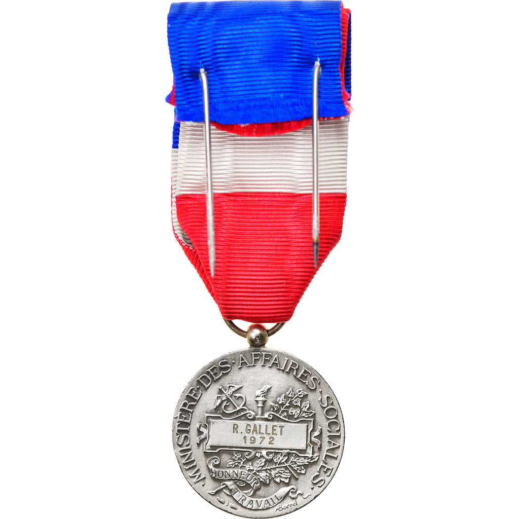 France, Médaille d'honneur du travail, Medal, 1972, Excellent Quality
