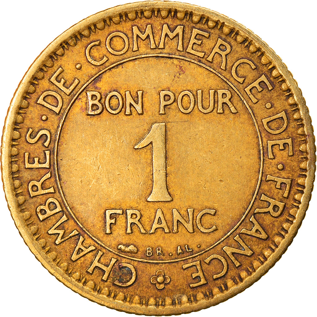 Coin, France, Chambre de commerce, Franc, 1920, Paris, AU(50-53)