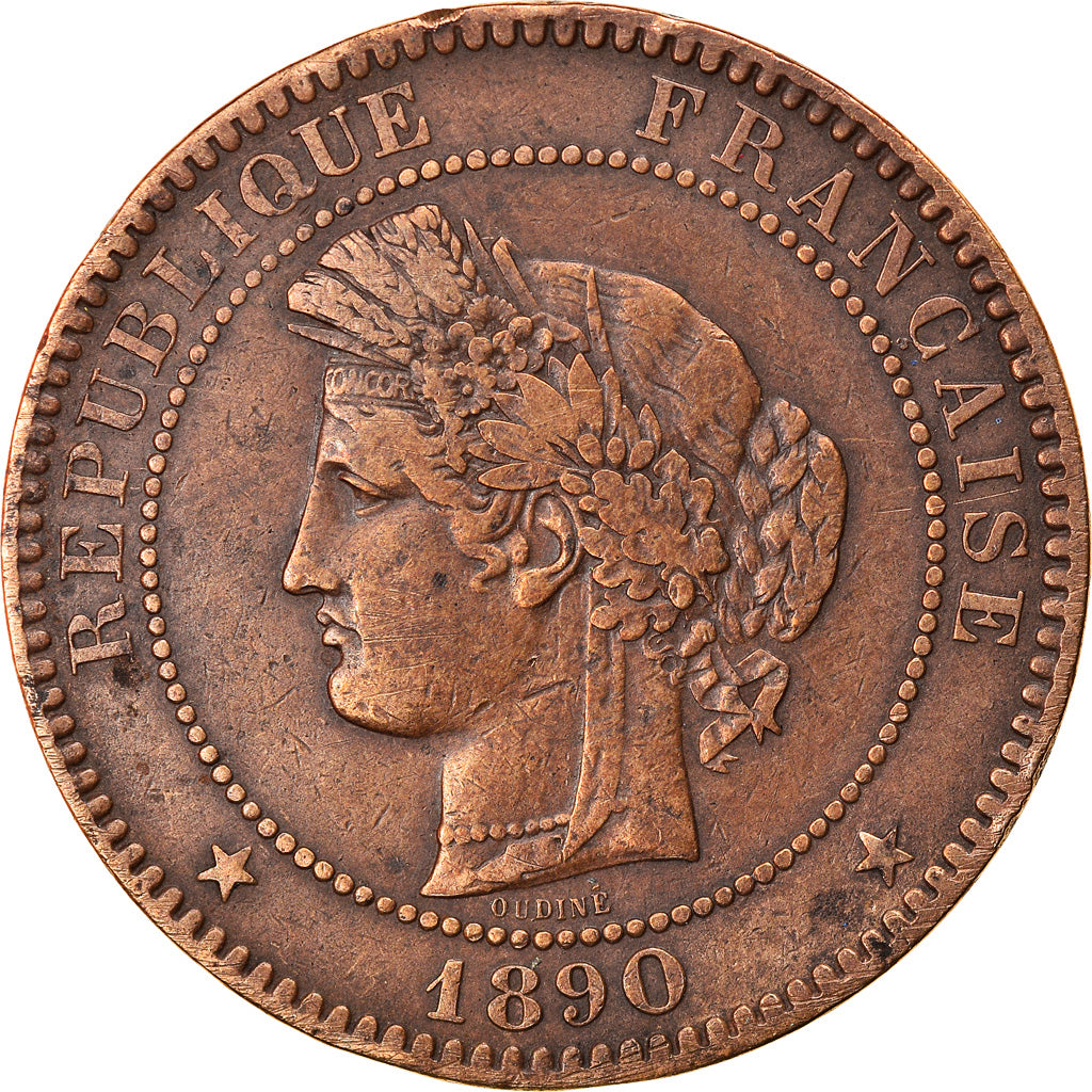 Coin, France, Cérès, 10 Centimes, 1890, Paris, EF(40-45), Bronze, KM:815.1, Le