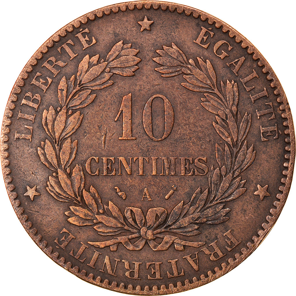 Coin, France, Cérès, 10 Centimes, 1890, Paris, EF(40-45), Bronze, KM:815.1, Le