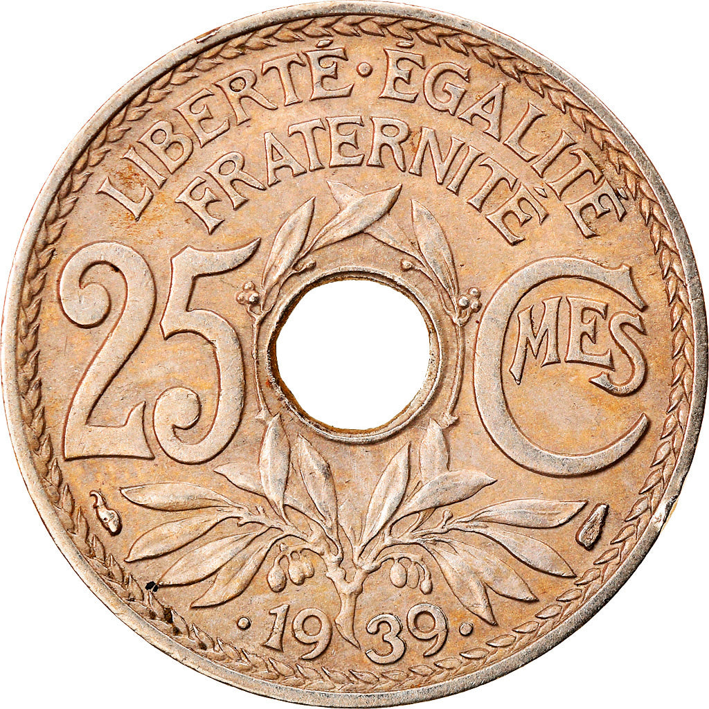 Coin, France, Lindauer, 25 Centimes, 1939, AU(50-53), Nickel-Bronze, KM:867b