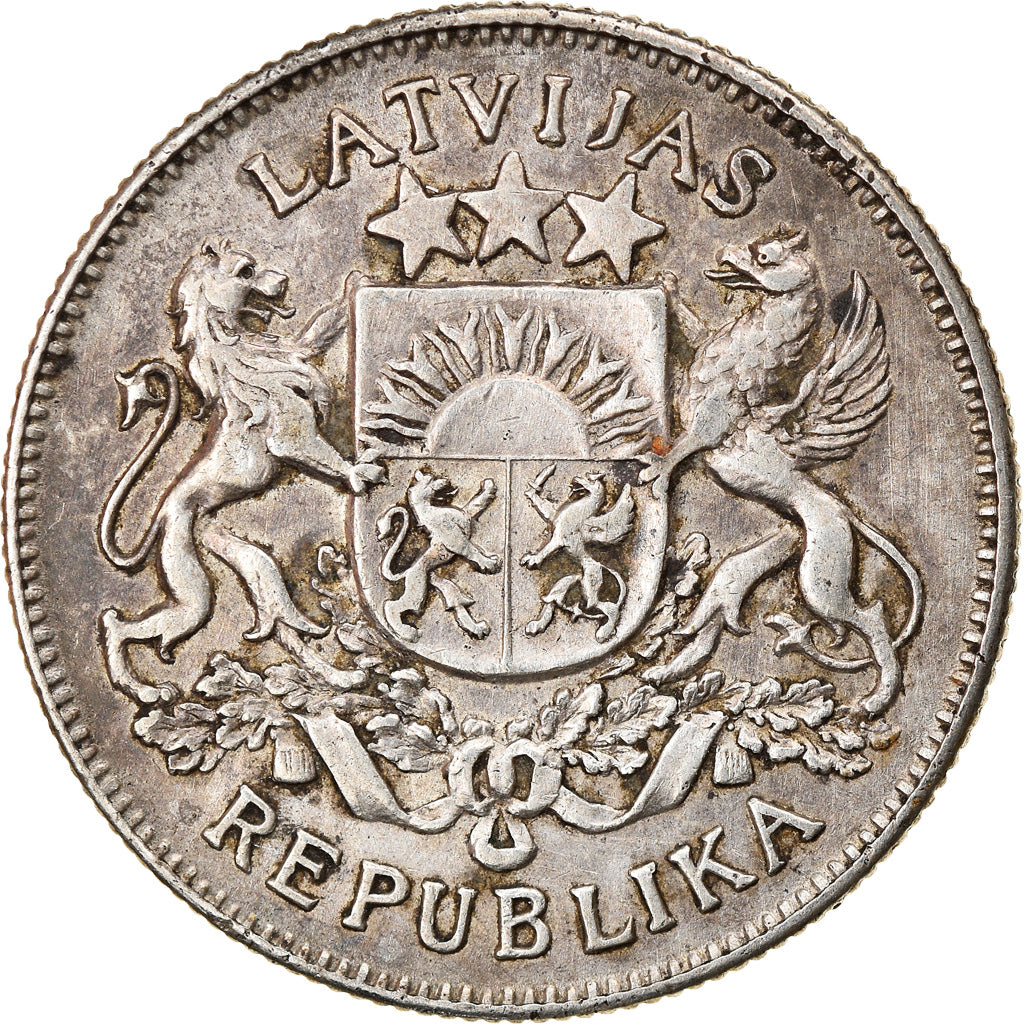 Coin, Latvia, 2 Lati, 1926, EF(40-45), Silver, KM:8
