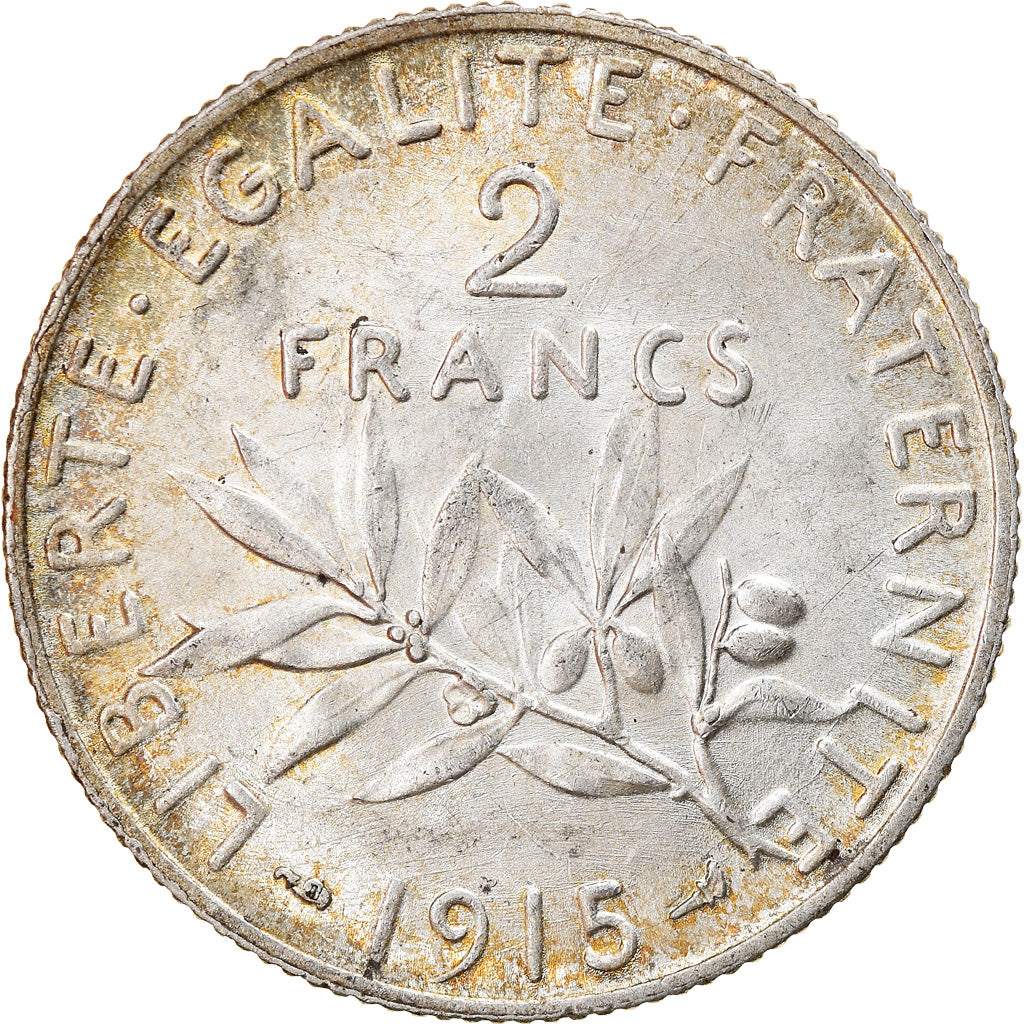 Monnaie, France, Semeuse, 2 Francs, 1915, Paris, TTB, Argent, Gadoury:532