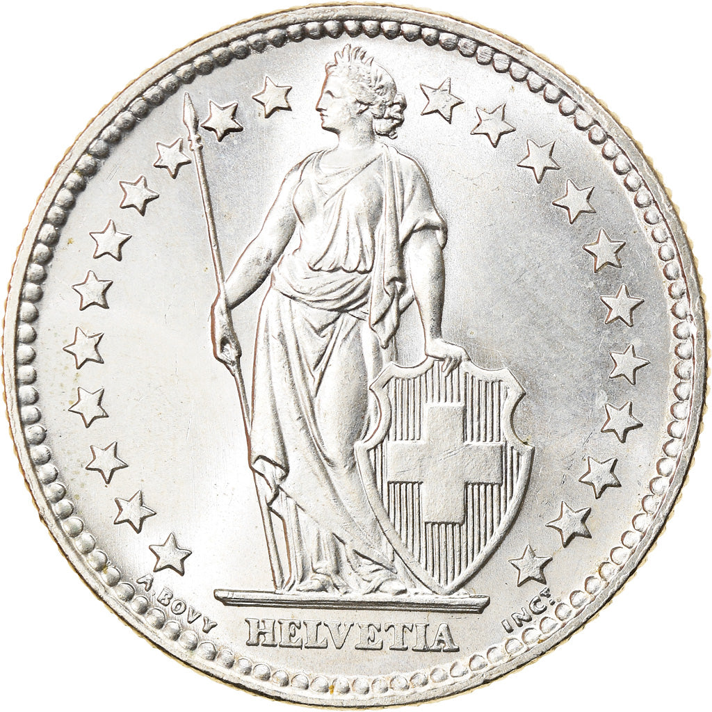Münze, Schweiz, 2 Francs, 1961, Bern, UNZ, Silber, KM:21