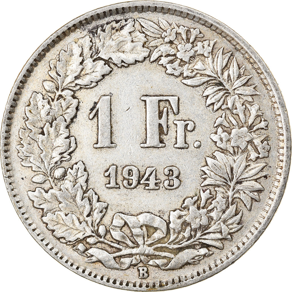 Moneta, Svizzera, Franc, 1943, Bern, BB, Argento, KM:24