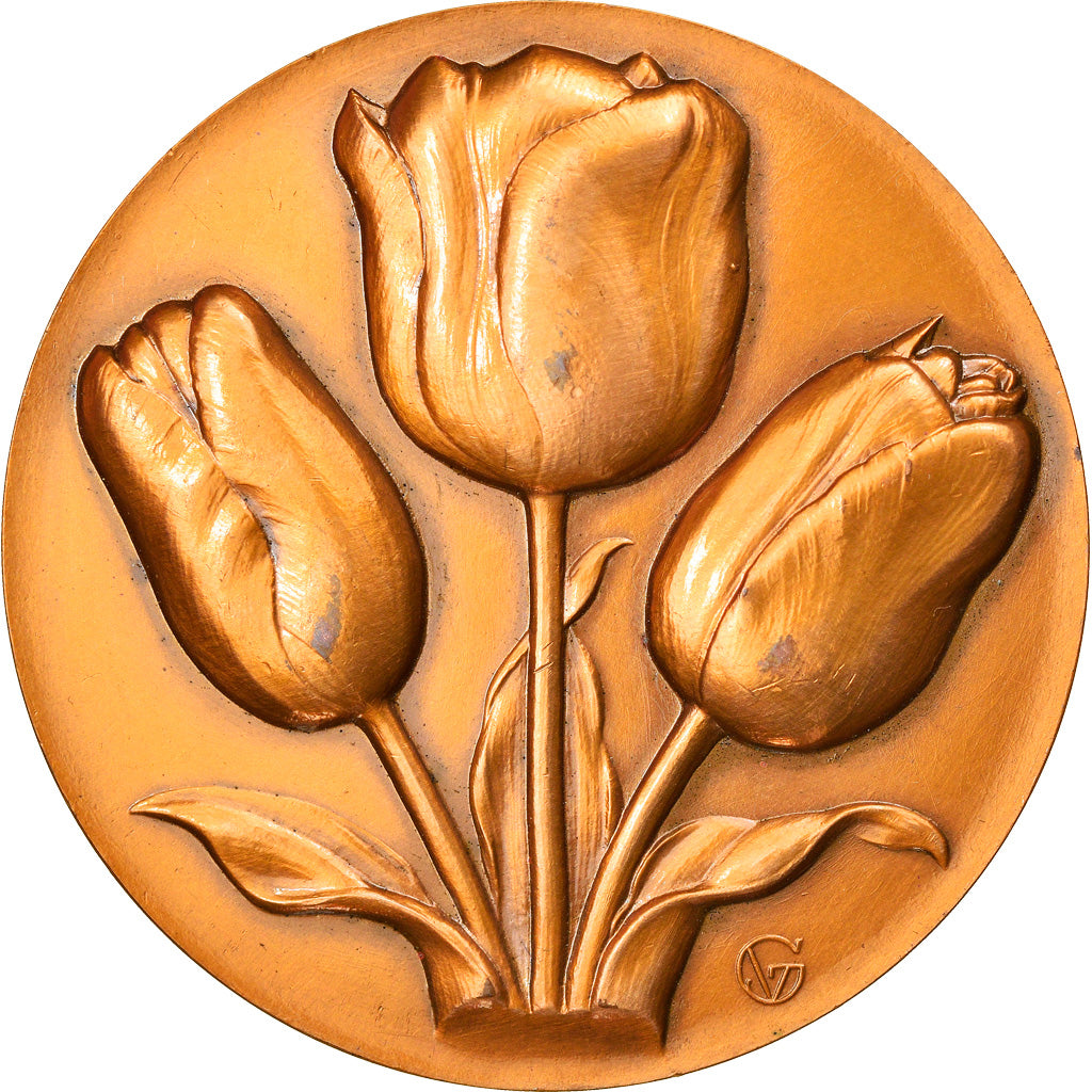 France, Medal, Flora, Tulipes, AU(55-58), Bronze