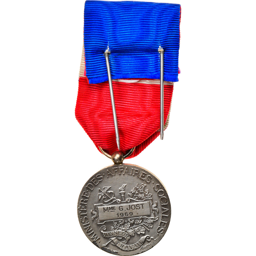 France, Médaille d'honneur du travail, Medal, 1969, Good Quality, Borrel.A