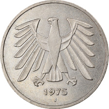 Moneta, Niemcy - RFN, 5 Mark, 1975, Hambourg, AU(55-58), Miedź-Nikiel