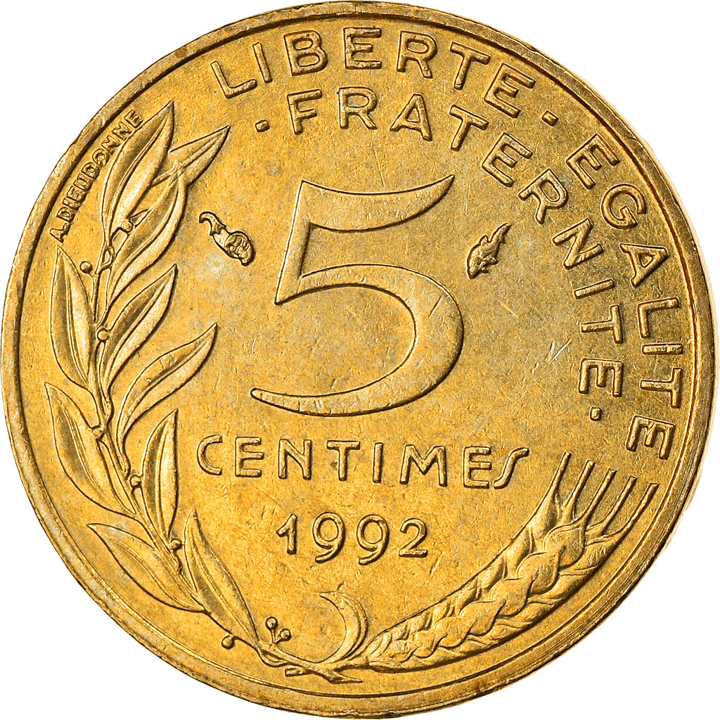 Moneda, Francia, Marianne, 5 Centimes, 1992, Paris, EBC, Aluminio - bronce