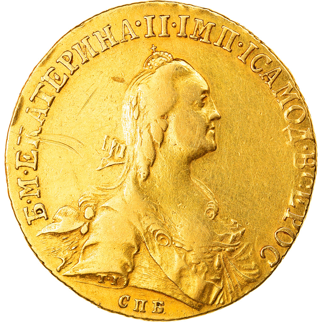 Monnaie, Russie, Catherine II, 10 Roubles, 1766, TTB, Or, KM:79a
