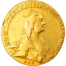 Monnaie, Russie, Catherine II, 10 Roubles, 1766, TTB, Or, KM:79a