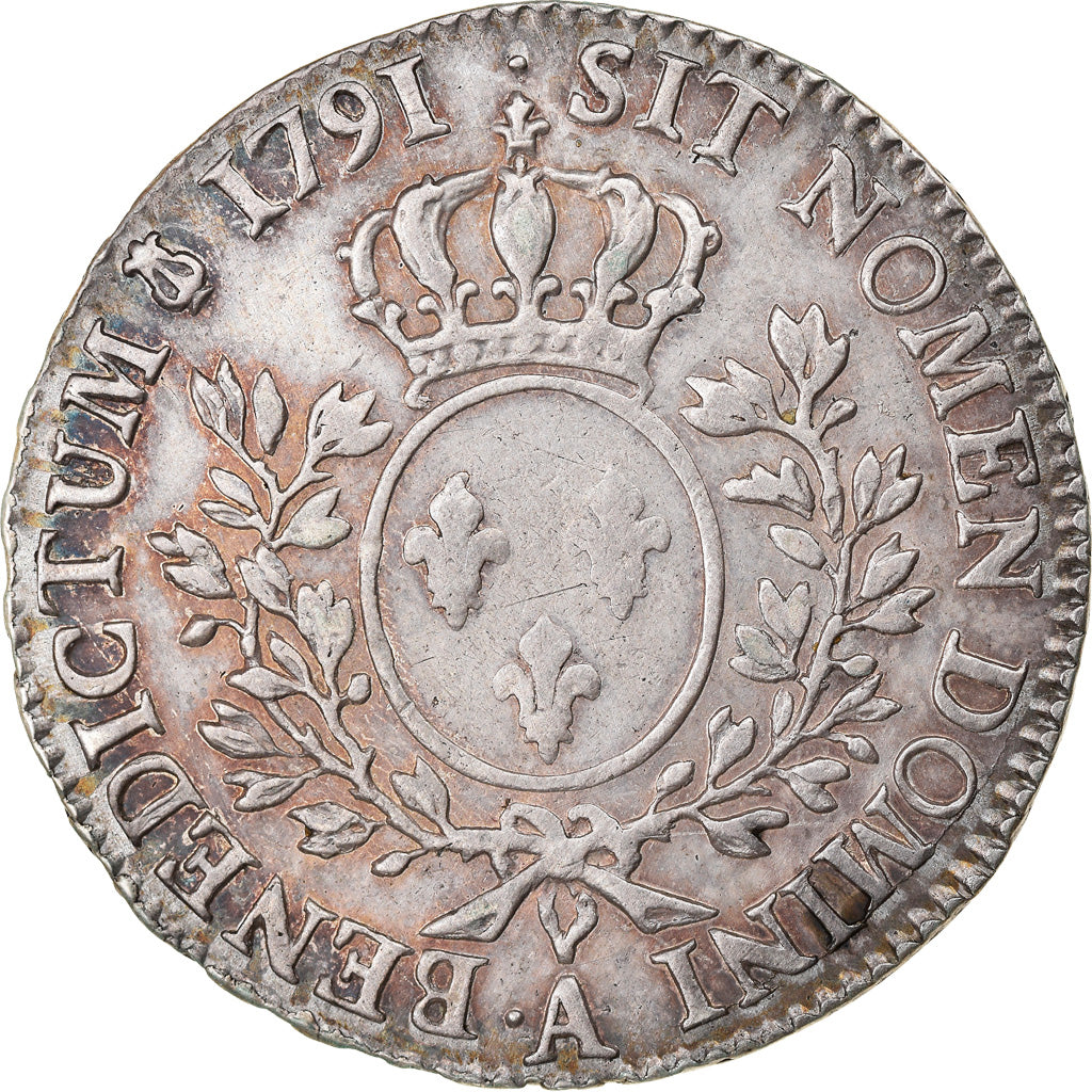 Moneda, Francia, Louis XVI, 1/2 Écu, 1/2 ECU, 44 Sols, 1791, Paris, BC+, Plata