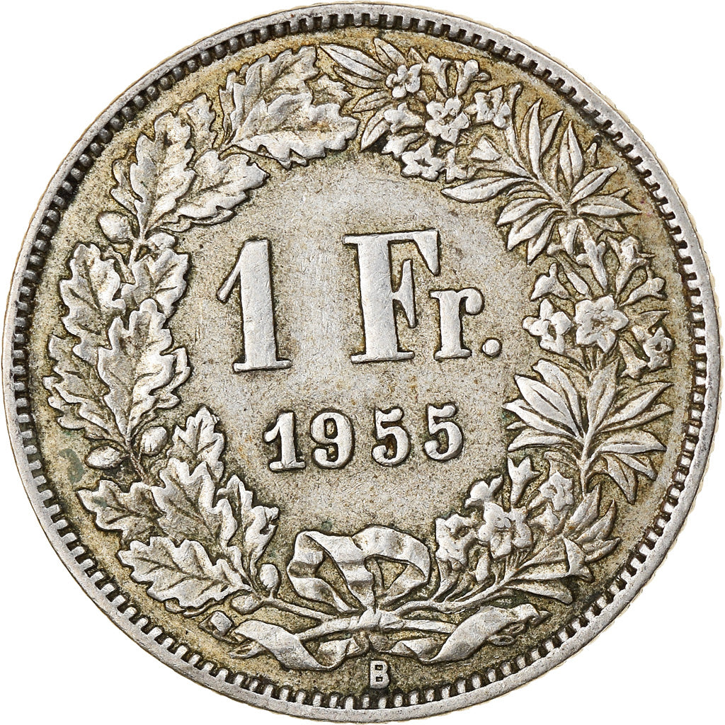 Münze, Schweiz, Franc, 1955, Bern, S, Silber, KM:24