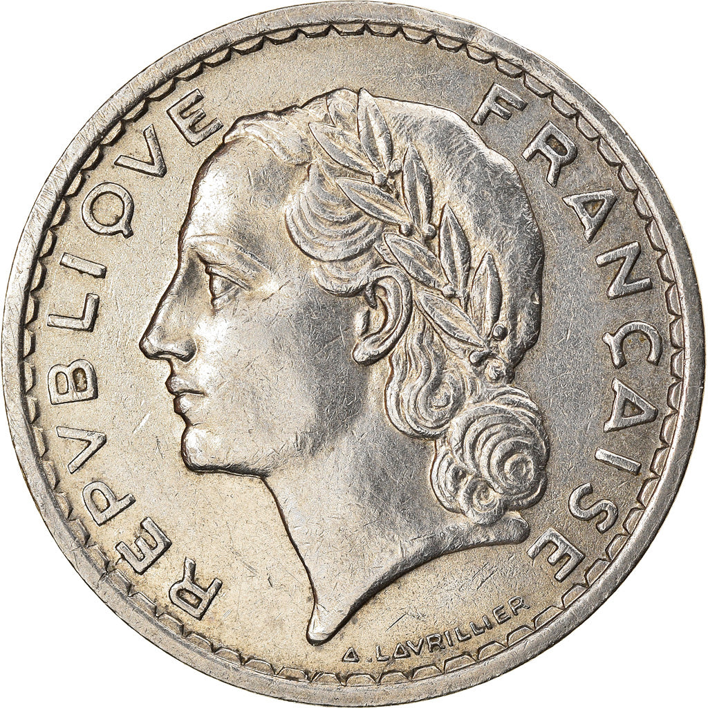 Moneda, Francia, Lavrillier, 5 Francs, 1935, Paris, EBC, Níquel, KM:888