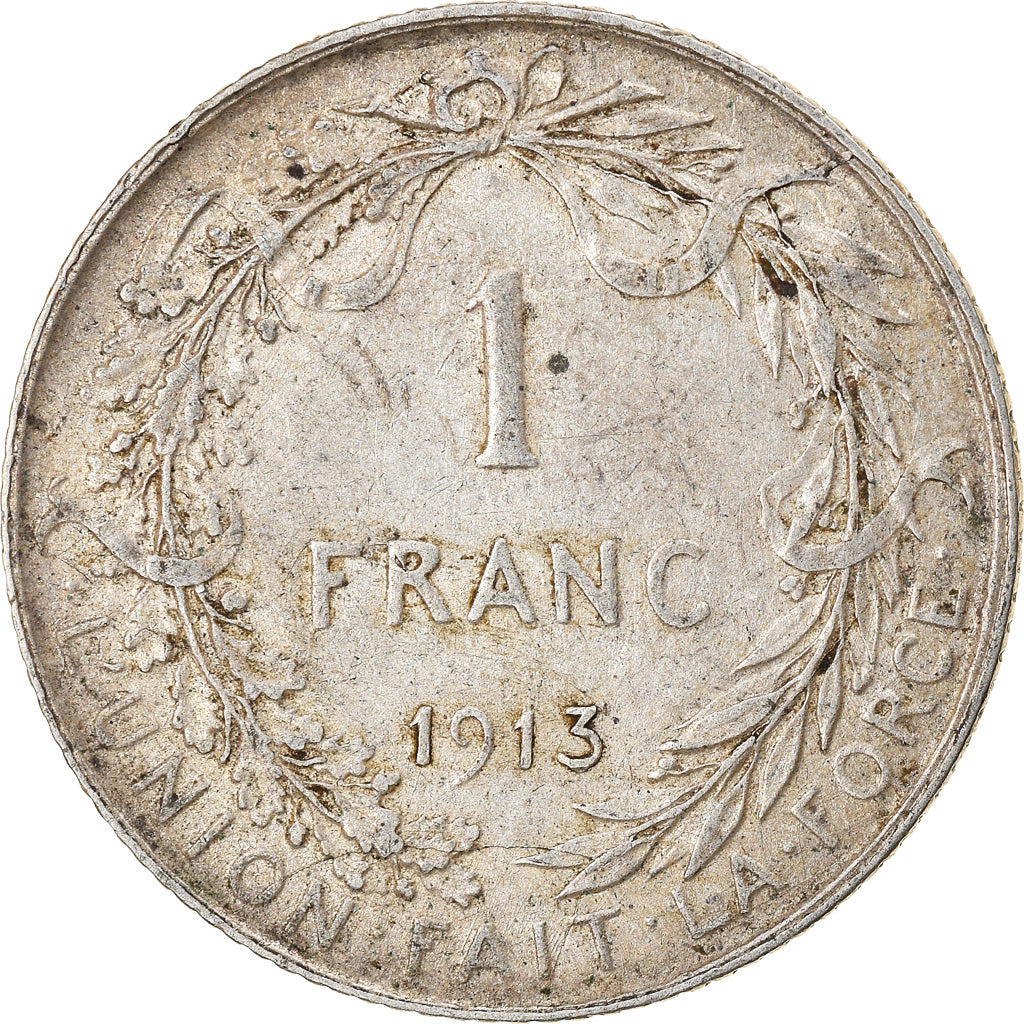 Moneta, Belgio, Franc, 1913, BB, Argento, KM:72