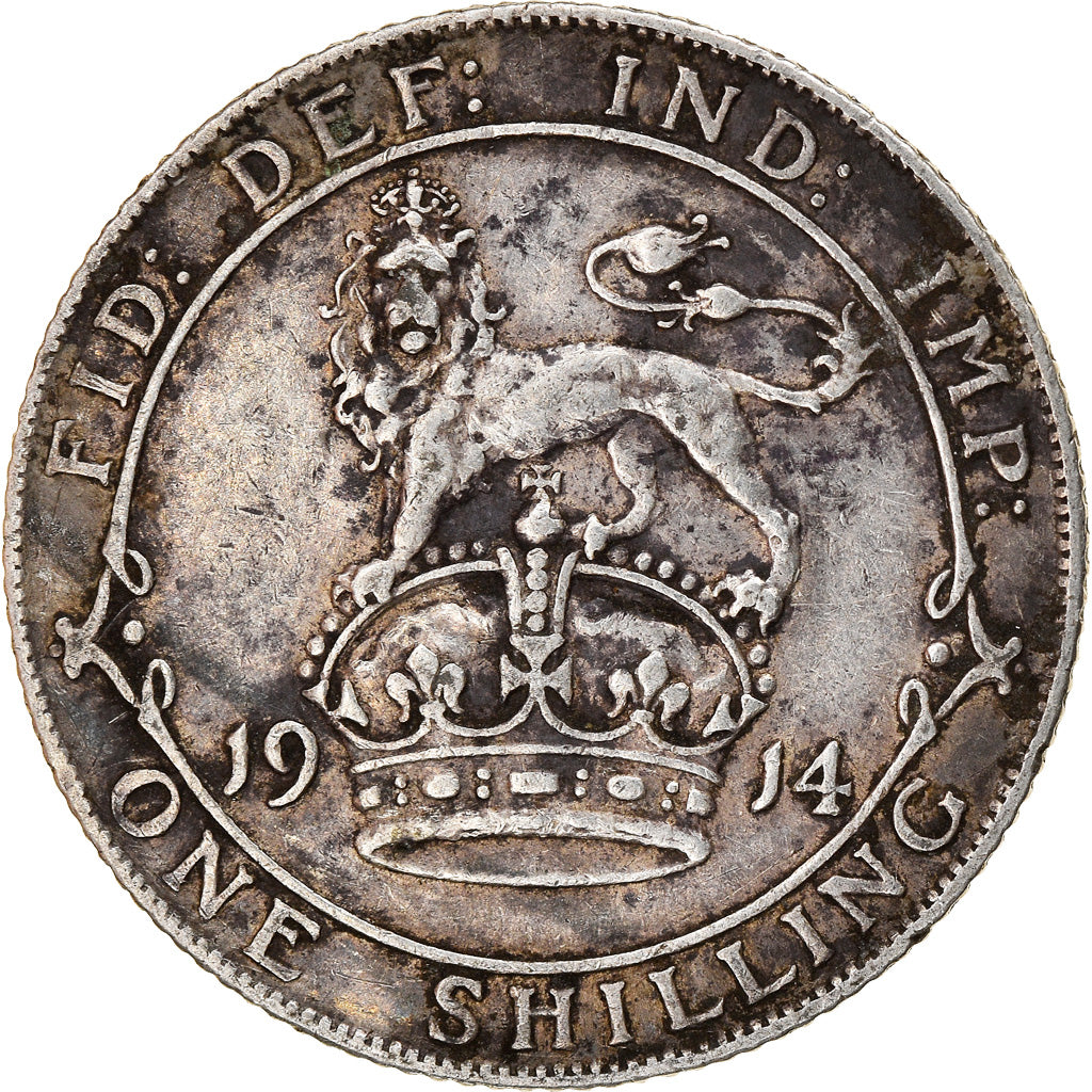 Coin, Great Britain, George V, Shilling, 1914, VF(30-35), Silver, KM:816