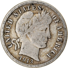 Coin, United States, Barber Dime, Dime, 1913, U.S. Mint, Philadelphia