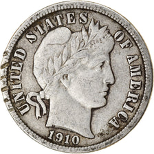Coin, United States, Barber Dime, Dime, 1910, U.S. Mint, Philadelphia