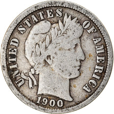 Coin, United States, Barber Dime, Dime, 1900, U.S. Mint, San Francisco