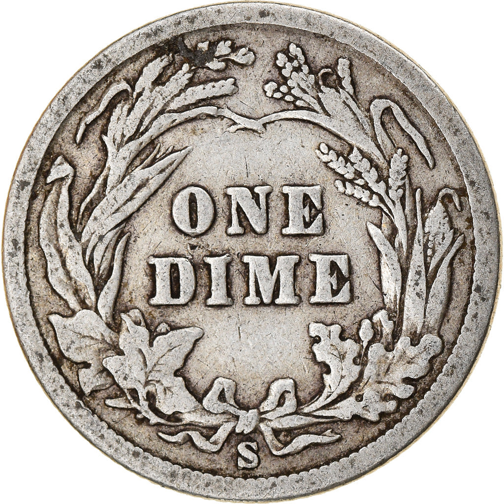 Coin, United States, Barber Dime, Dime, 1900, U.S. Mint, San Francisco