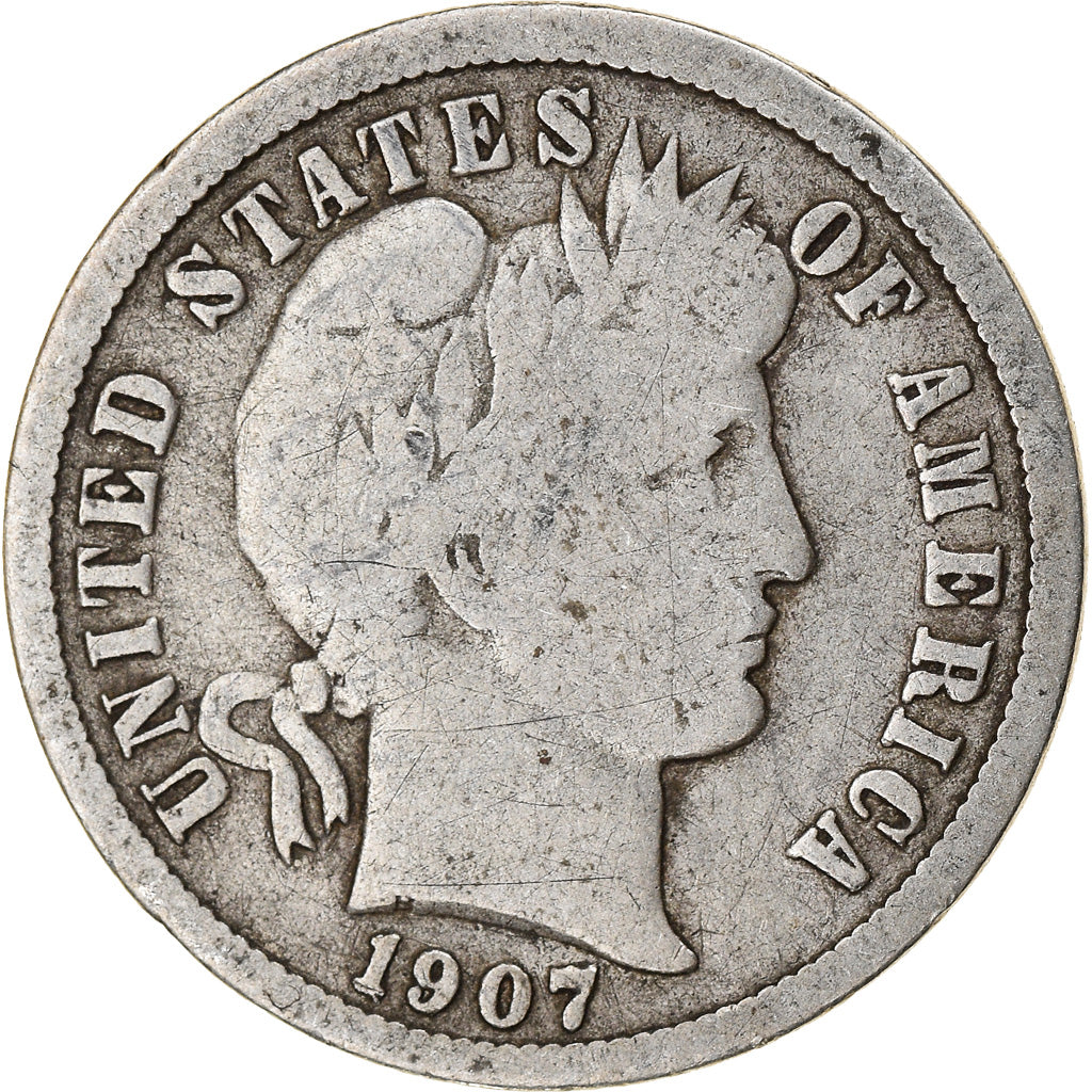 Coin, United States, Barber Dime, Dime, 1907, U.S. Mint, Denver, VF(30-35)