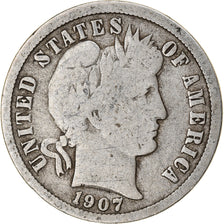 Coin, United States, Barber Dime, Dime, 1907, U.S. Mint, Denver, VF(30-35)