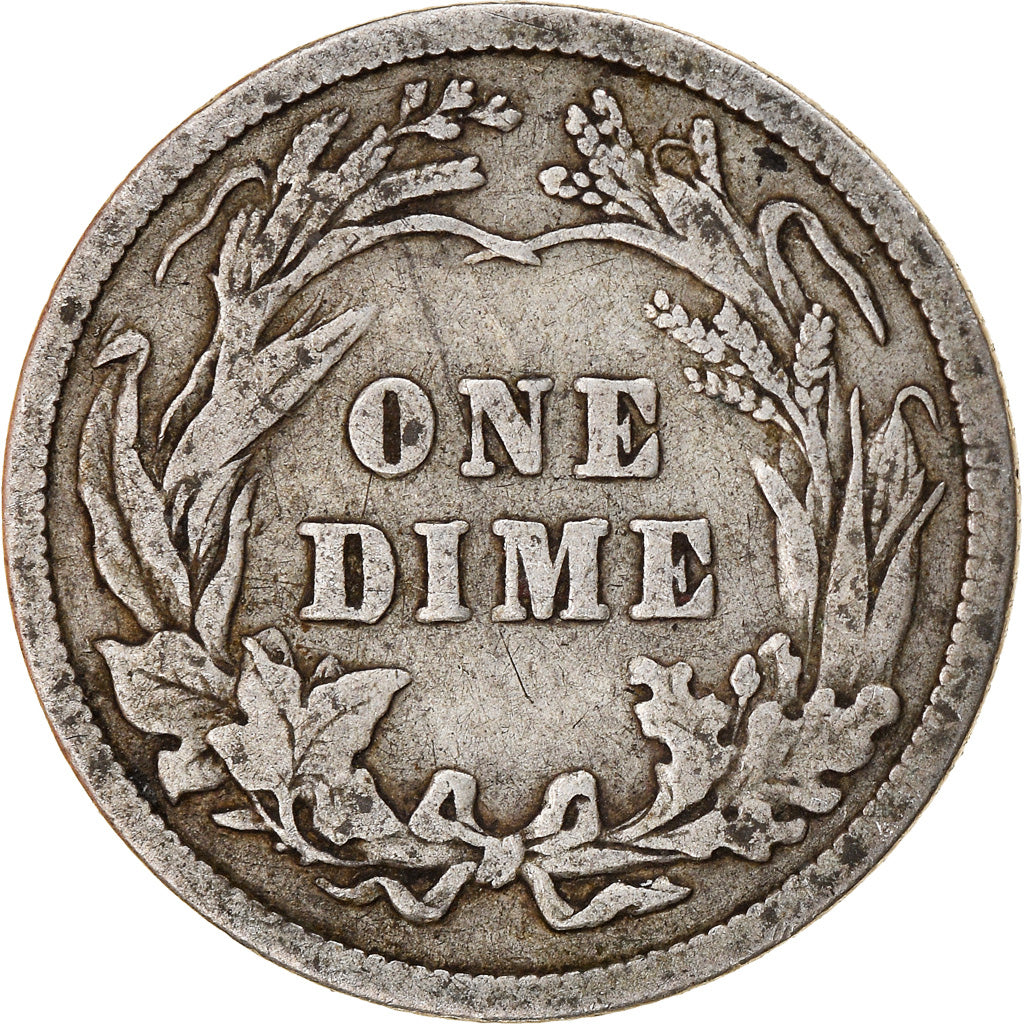 Coin, United States, Barber Dime, Dime, 1909, U.S. Mint, Philadelphia