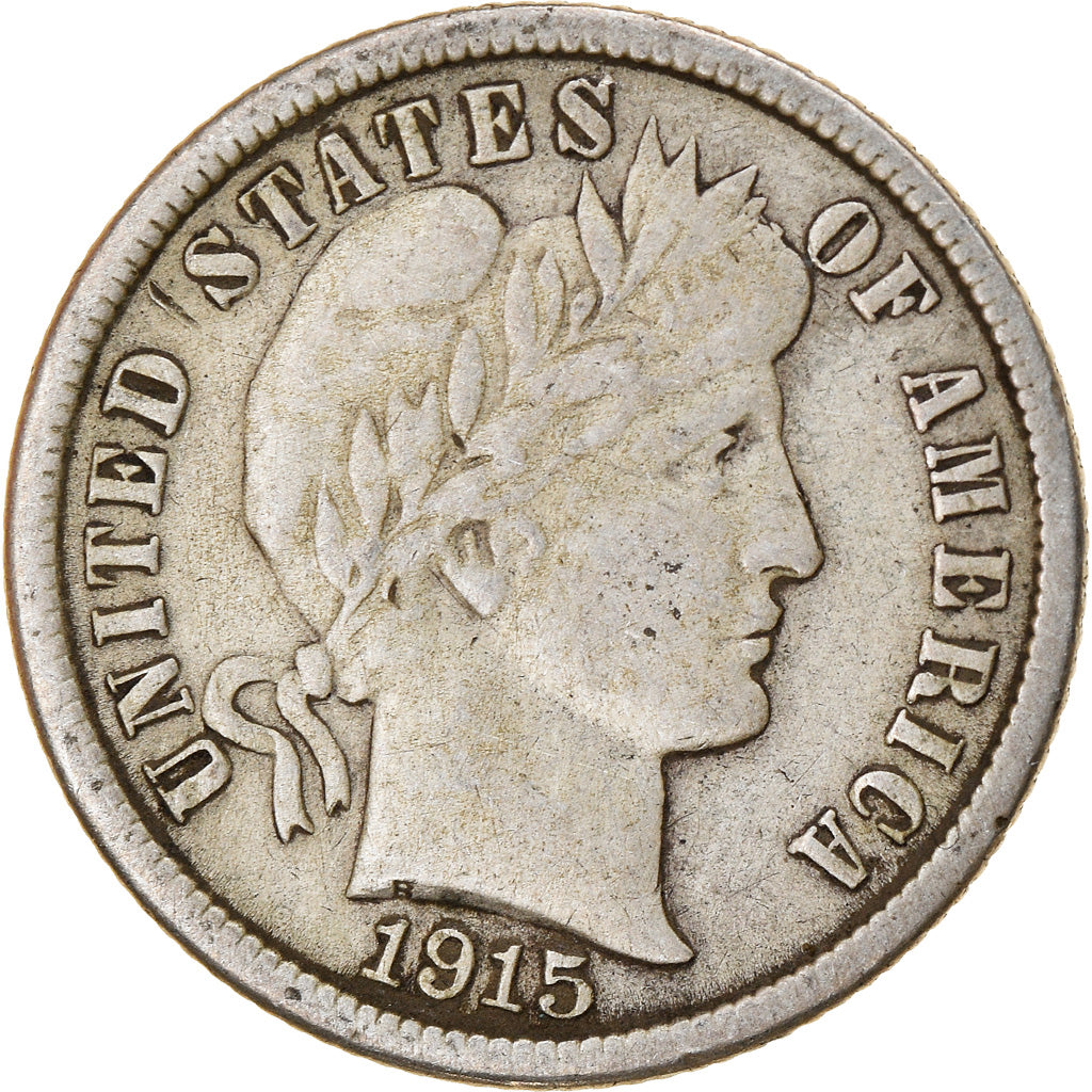 Coin, United States, Barber Dime, Dime, 1915, U.S. Mint, Philadelphia