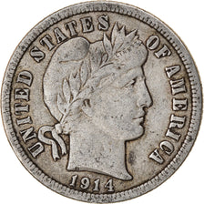 Moneda, Estados Unidos, Barber Dime, Dime, 1914, U.S. Mint, Philadelphia, BC+